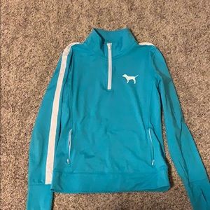 blue quarter zip from pink